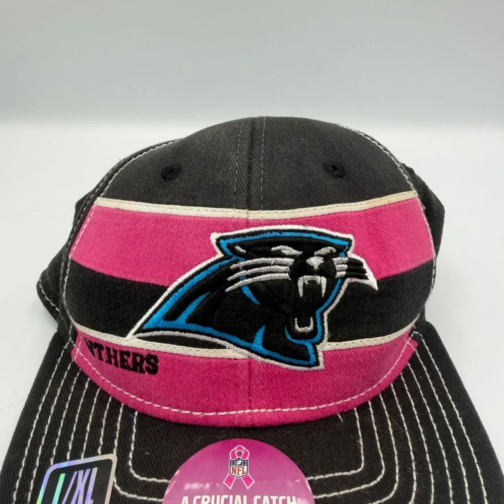 Reebok Carolina Panthers NFL Crucial Catch Pink Hat L/XL On Field Cap